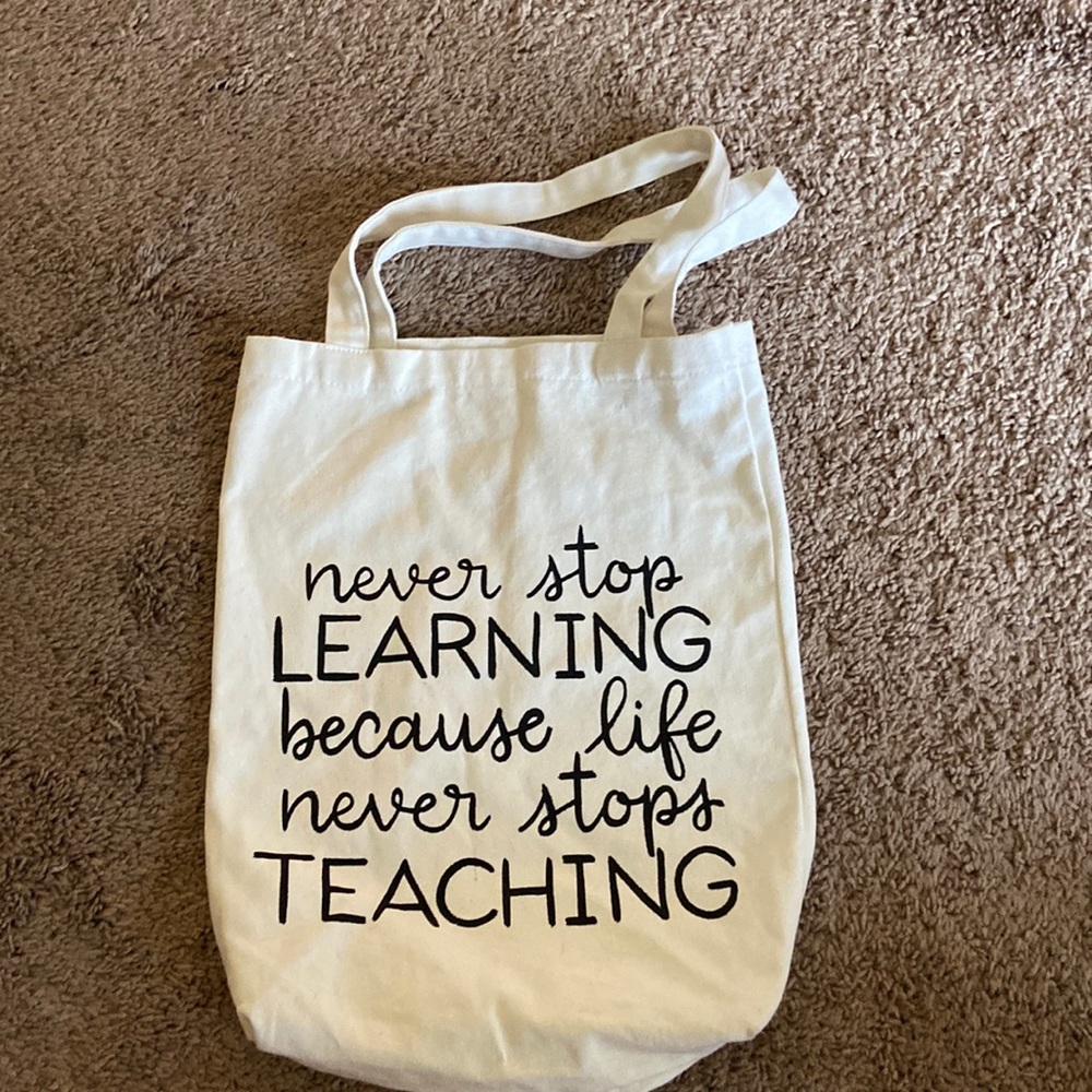 Teacher canvas tote bag